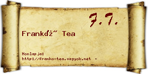 Frankó Tea névjegykártya